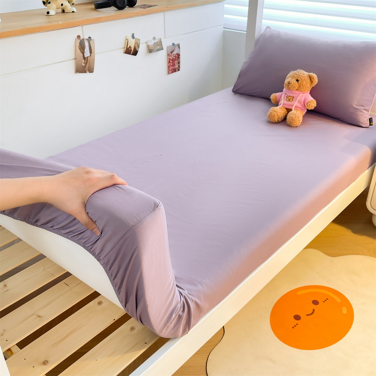 91家纺网 家纺一手货源 找家纺 （总）澳梵家居 2025春夏新款13372全棉纯棉学生宿舍上下铺单床笠床笠单件