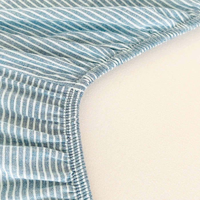 91家纺网 家纺一手货源 找家纺 佳笠家居 2025新款kimi熊系列A类宿舍全棉纯棉色织水洗棉床笠单床笠床笠单件 丈兰小条