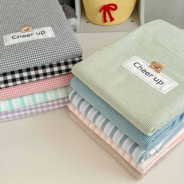 91家纺网 家纺一手货源 找家纺 （总）佳笠家居 2025新款kimi熊系列A类宿舍全棉纯棉色织水洗棉被套单被套被套单件