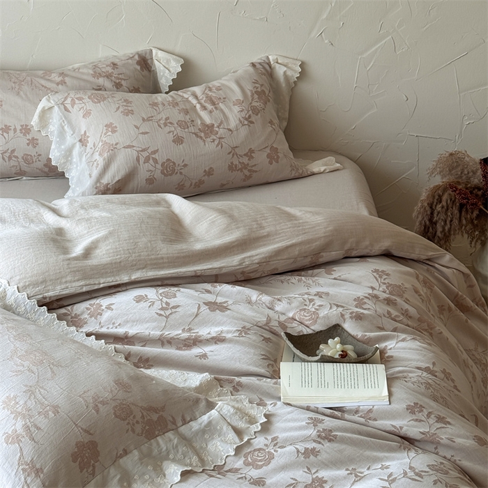 91家纺网 家纺一手货源 找家纺 （总）绒棉世家 2025新款20%亚麻80%棉棉麻提花四件套