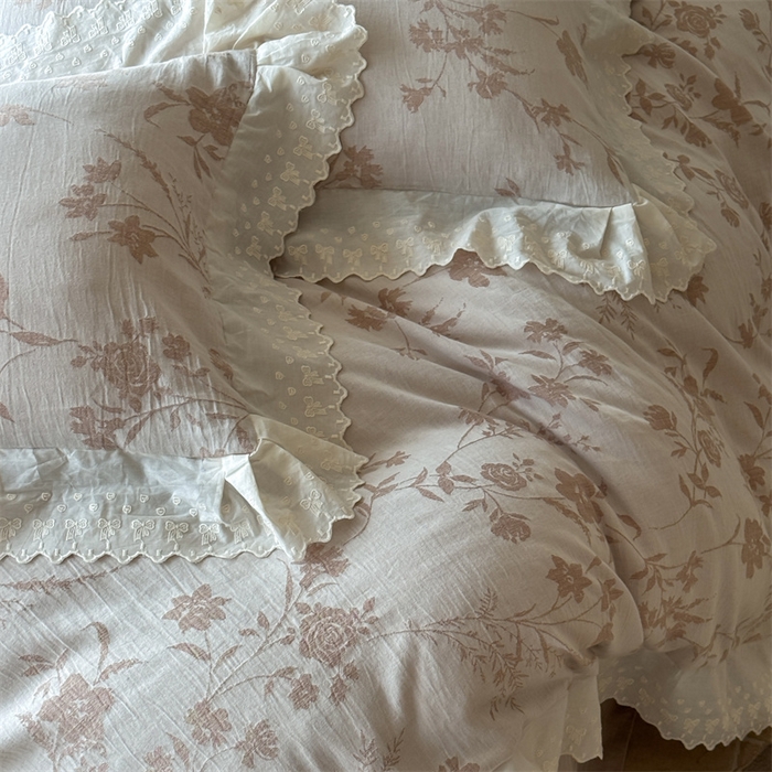 91家纺网 家纺一手货源 找家纺 （总）绒棉世家 2025新款20%亚麻80%棉棉麻提花四件套