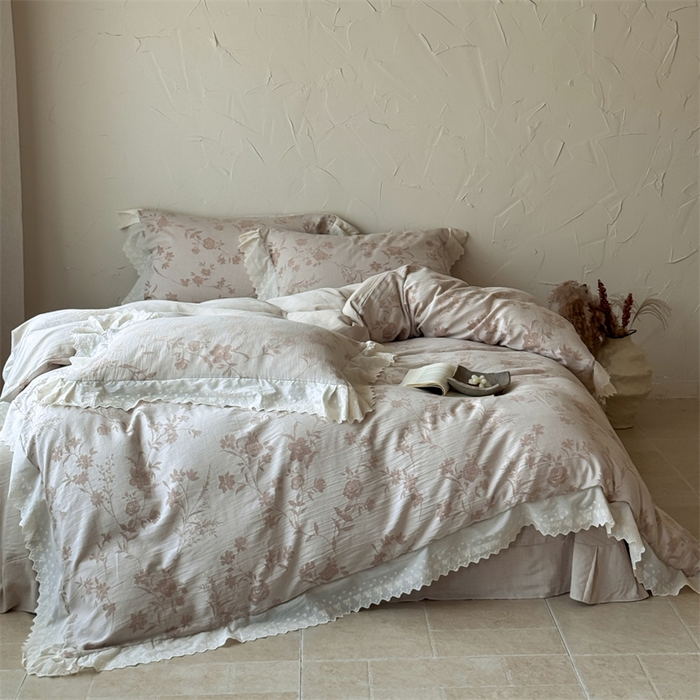 91家纺网 家纺一手货源 找家纺 （总）绒棉世家 2025新款20%亚麻80%棉棉麻提花四件套