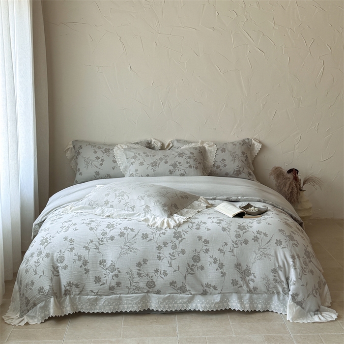 91家纺网 家纺一手货源 找家纺 （总）绒棉世家 2025新款20%亚麻80%棉棉麻提花四件套