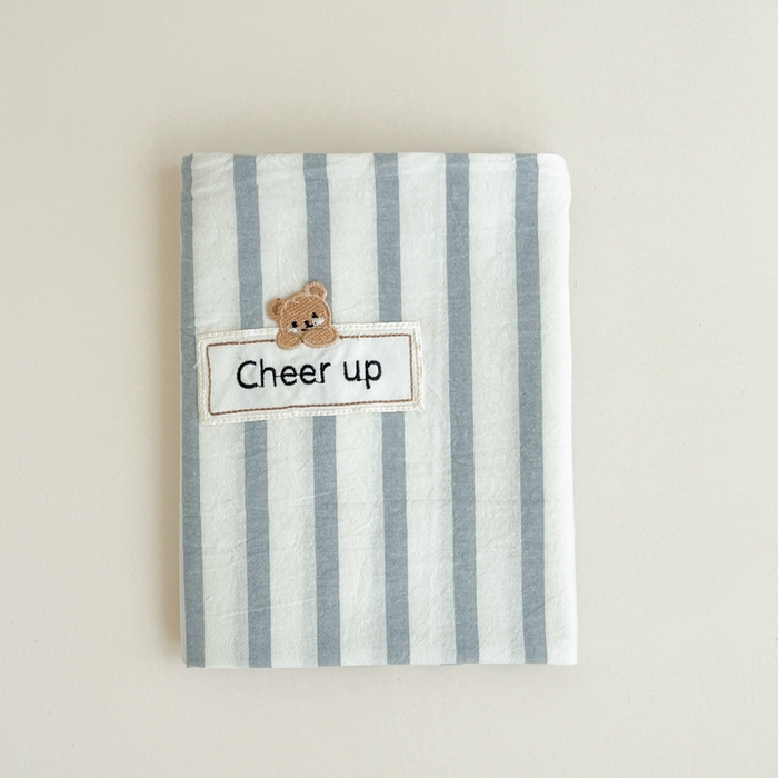 91家纺网 家纺一手货源 找家纺 佳笠家居 2025新款kimi熊系列A类宿舍全棉纯棉色织水洗棉被套单被套被套单件 野原-蓝