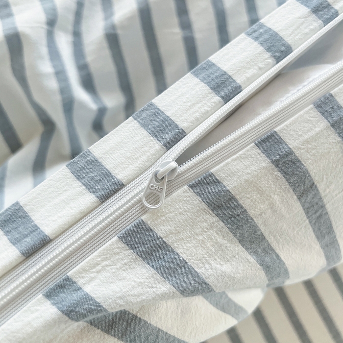 91家纺网 家纺一手货源 找家纺 佳笠家居 2025新款kimi熊系列A类宿舍全棉纯棉色织水洗棉被套单被套被套单件 野原-蓝