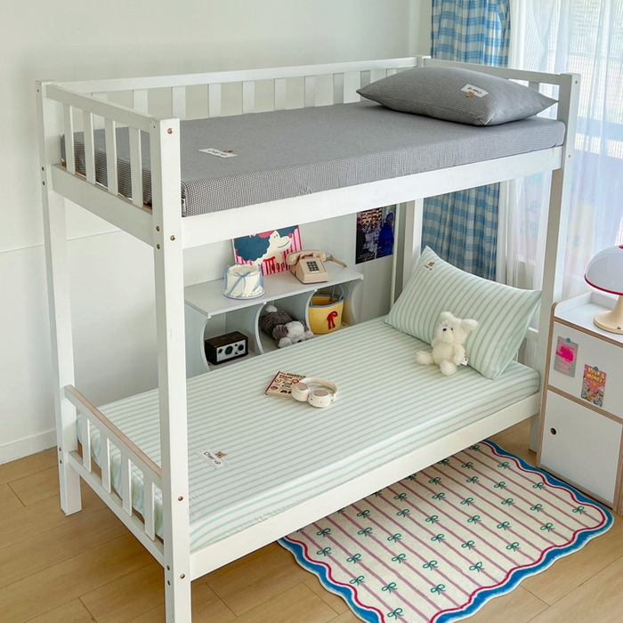 91家纺网 家纺一手货源 找家纺 佳笠家居 2025新款kimi熊系列A类宿舍全棉纯棉色织水洗棉被套单被套被套单件 野原-绿