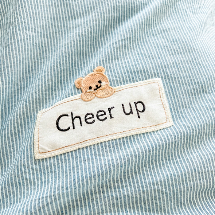 91家纺网 家纺一手货源 找家纺 佳笠家居 2025新款kimi熊系列A类宿舍全棉纯棉色织水洗棉被套单被套被套单件 丈兰小条