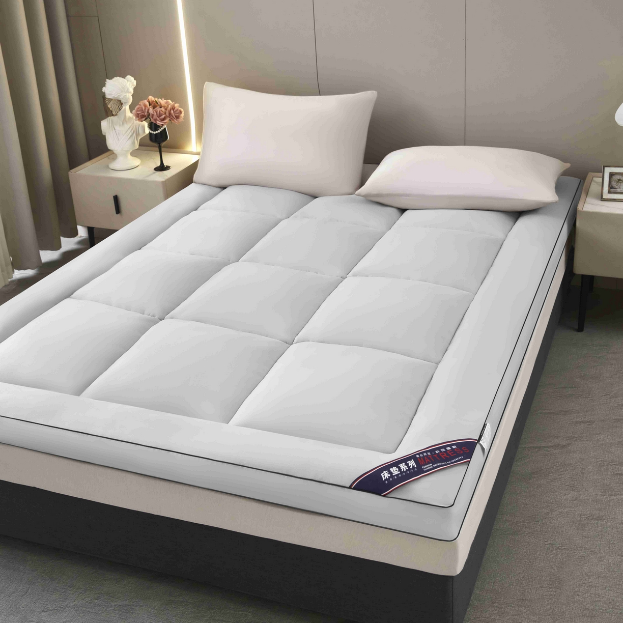 91家纺网 家纺一手货源 找家纺 （总）恒科家纺 2025新款加厚立体整张棉酒店学生床垫抗菌云尚亲肤软床垫可定制（提供买家秀）