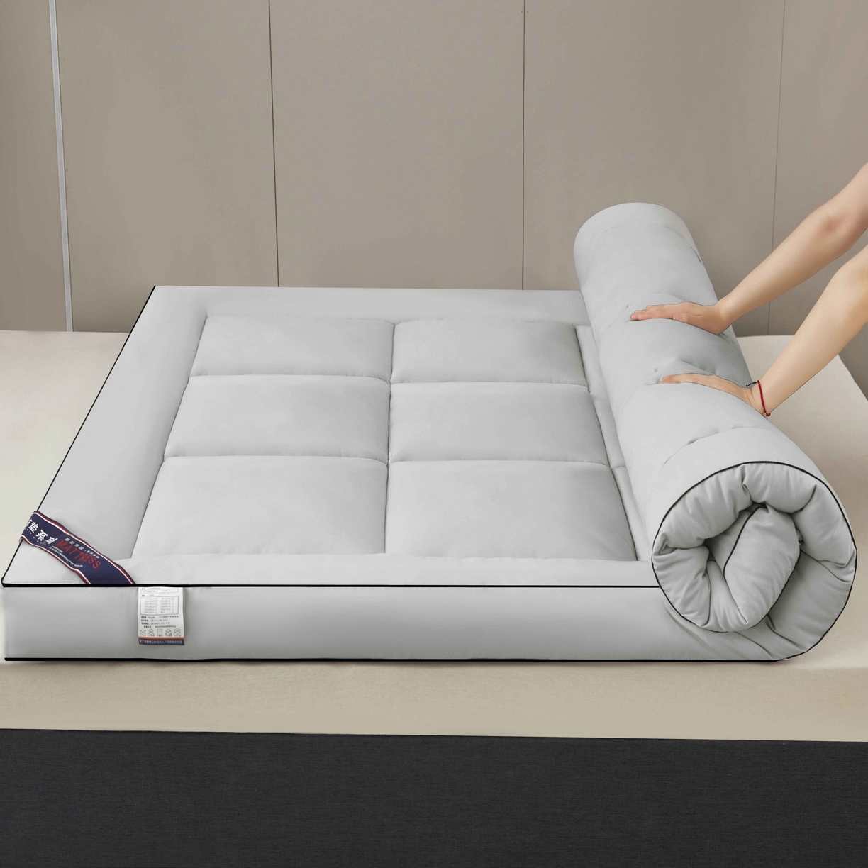 91家纺网 家纺一手货源 找家纺 （总）恒科家纺 2025新款加厚立体整张棉酒店学生床垫抗菌云尚亲肤软床垫可定制（提供买家秀）