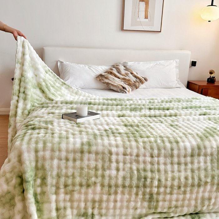 兜米2025新款泡泡毛毯 炫彩绿