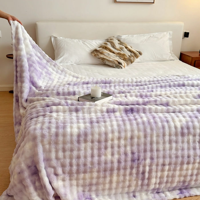 兜米2025新款泡泡毛毯 炫彩紫
