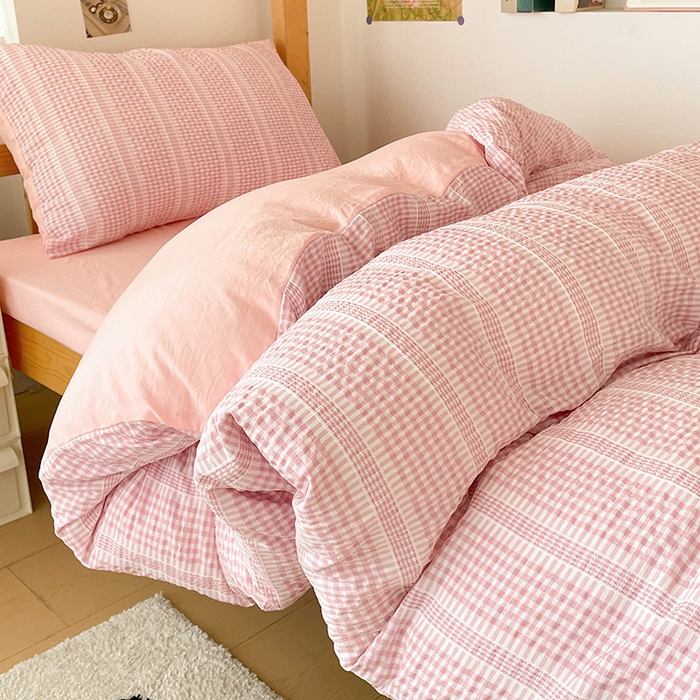 91家纺网 家纺一手货源 找家纺 （总）卡普家居 2025新款阳离子公主格学生三件套