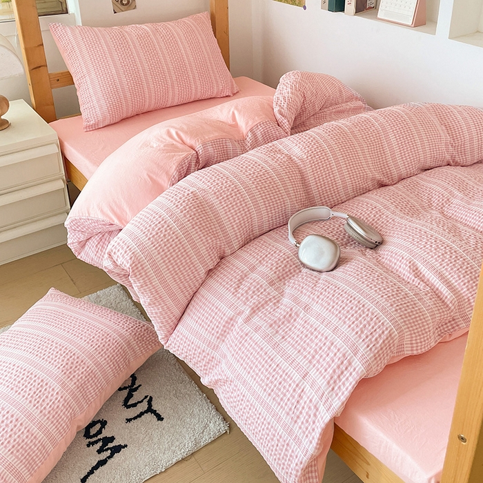 91家纺网 家纺一手货源 找家纺 （总）卡普家居 2025新款阳离子公主格学生三件套