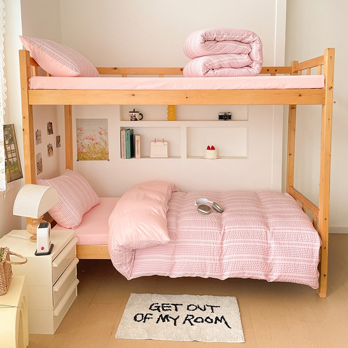 91家纺网 家纺一手货源 找家纺 （总）卡普家居 2025新款阳离子公主格学生三件套