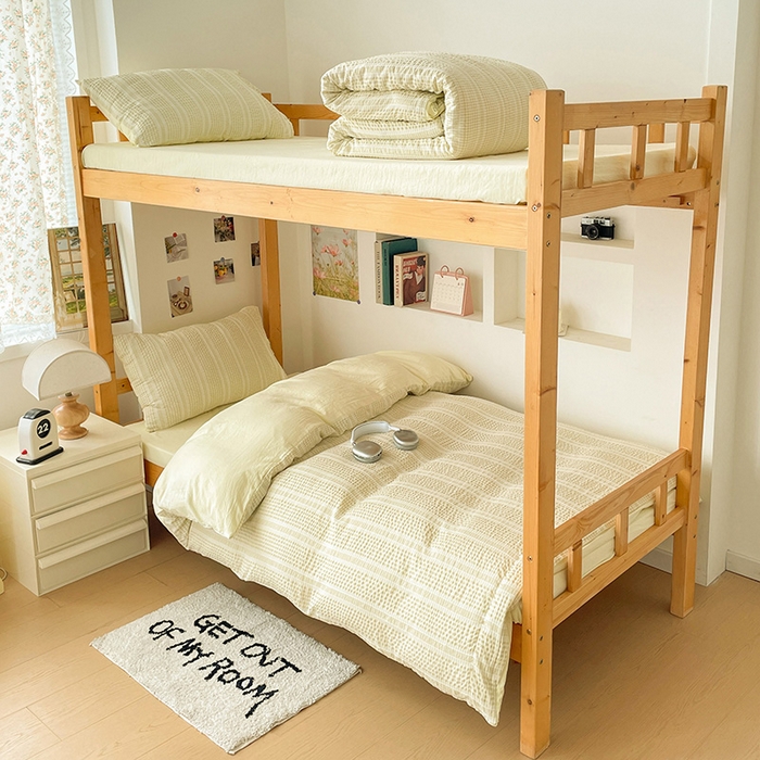 卡普家居 2025新款阳离子公主格学生三件套 阳离子公主格柚子黄