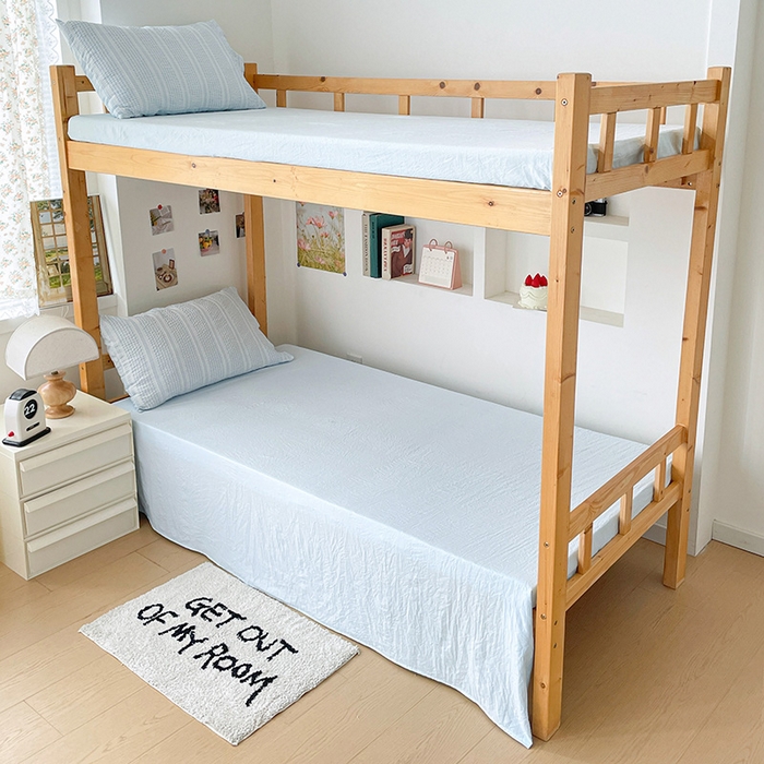 91家纺网 家纺一手货源 找家纺 卡普家居 2025新款阳离子公主格学生三件套 阳离子公主格云朵蓝