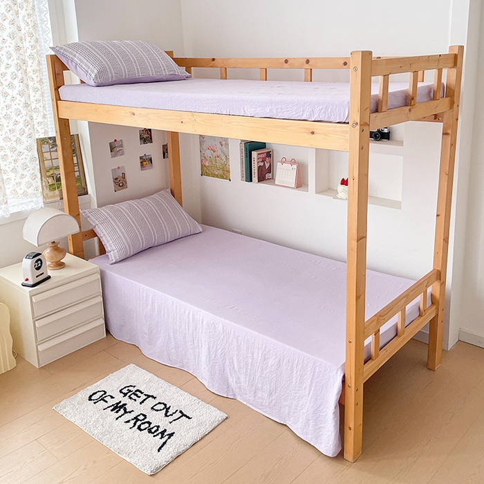 91家纺网 家纺一手货源 找家纺 卡普家居 2025新款阳离子公主格学生三件套 阳离子公主格紫罗兰