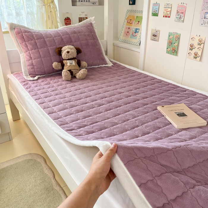 91家纺网 家纺一手货源 找家纺 （总）川悦生活2025 新款A类印花牛奶绒床垫加厚绒保暖床护垫