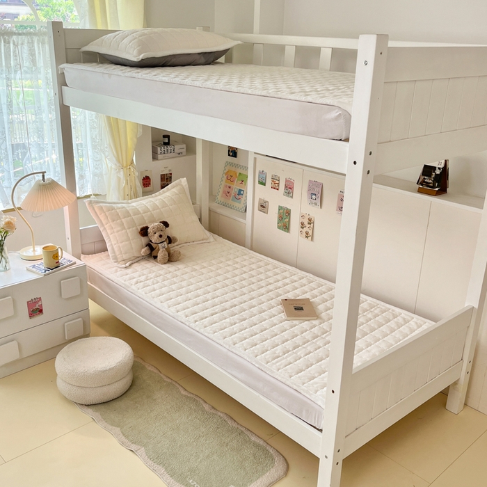 91家纺网 家纺一手货源 找家纺 川悦生活2025 新款A类印花牛奶绒床垫加厚绒保暖床护垫 吉木-奶茶