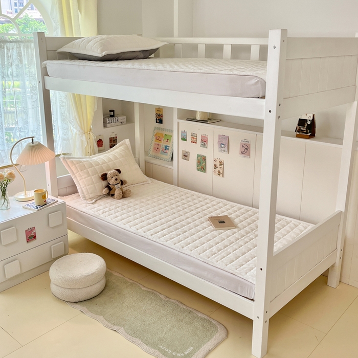 91家纺网 家纺一手货源 找家纺 川悦生活2025 新款A类印花牛奶绒床垫加厚绒保暖床护垫 吉木-奶茶