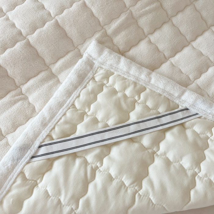 91家纺网 家纺一手货源 找家纺 川悦生活2025 新款A类印花牛奶绒床垫加厚绒保暖床护垫 吉木-奶茶