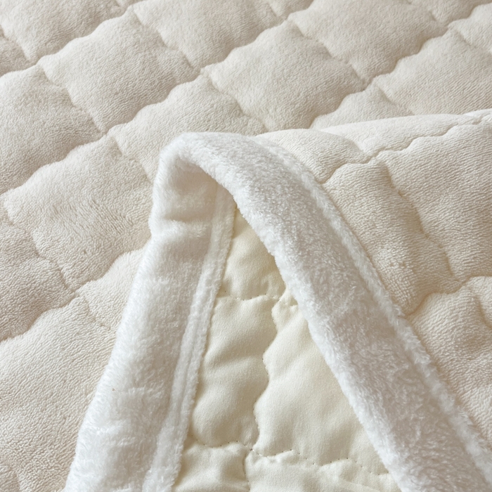 91家纺网 家纺一手货源 找家纺 川悦生活2025 新款A类印花牛奶绒床垫加厚绒保暖床护垫 吉木-奶茶