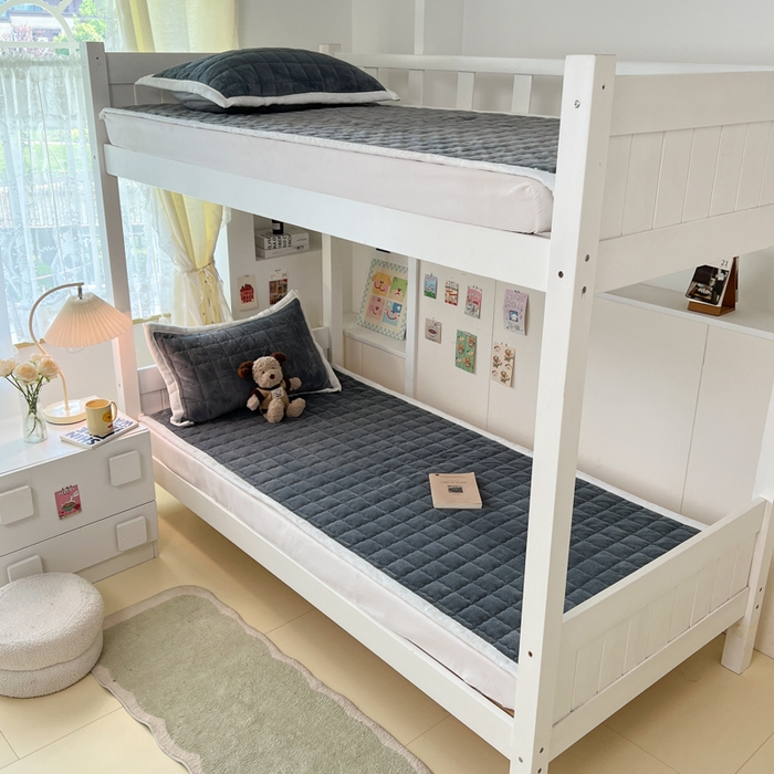 91家纺网 家纺一手货源 找家纺 川悦生活2025 新款A类印花牛奶绒床垫加厚绒保暖床护垫 吉木-暖灰