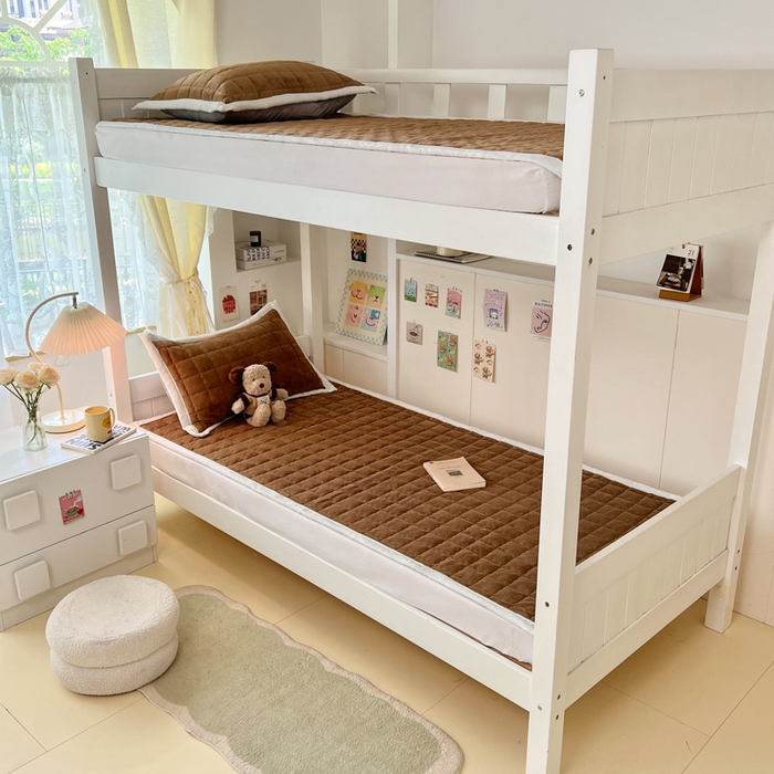 91家纺网 家纺一手货源 找家纺 川悦生活2025 新款A类印花牛奶绒床垫加厚绒保暖床护垫 吉木-暖咖