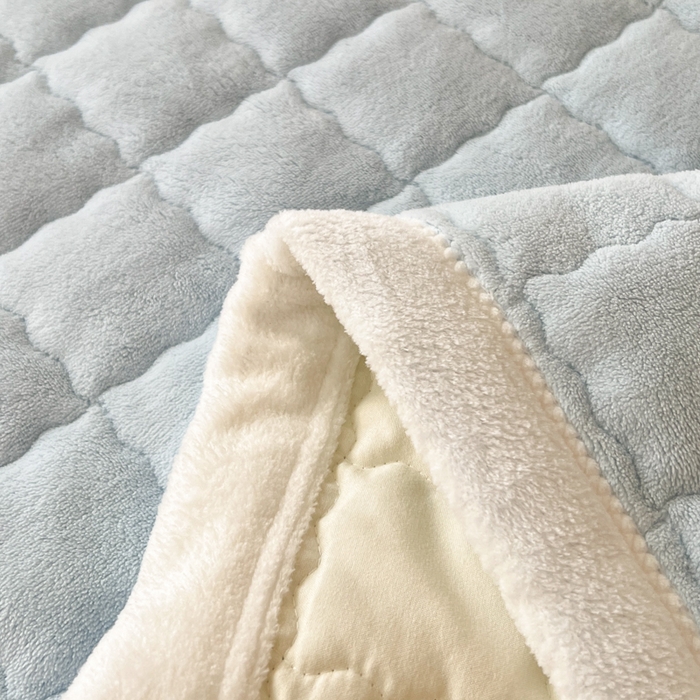 91家纺网 家纺一手货源 找家纺 川悦生活2025 新款A类印花牛奶绒床垫加厚绒保暖床护垫 吉木-青色