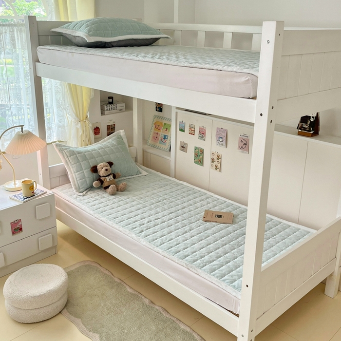 91家纺网 家纺一手货源 找家纺 川悦生活2025 新款A类印花牛奶绒床垫加厚绒保暖床护垫 吉木-轻水