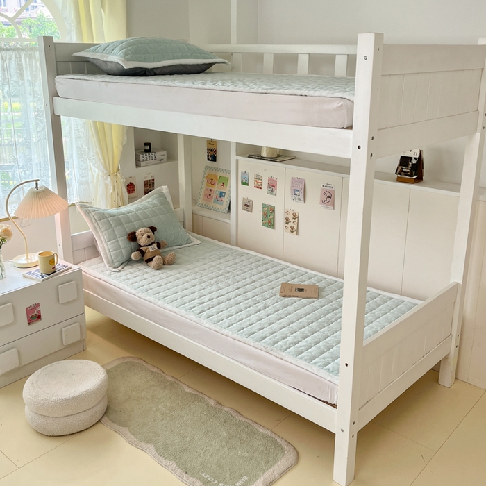 91家纺网 家纺一手货源 找家纺 川悦生活2025 新款A类印花牛奶绒床垫加厚绒保暖床护垫 吉木-轻水