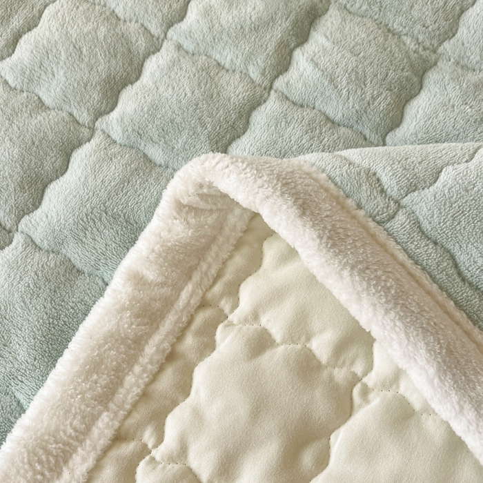 91家纺网 家纺一手货源 找家纺 川悦生活2025 新款A类印花牛奶绒床垫加厚绒保暖床护垫 吉木-轻水