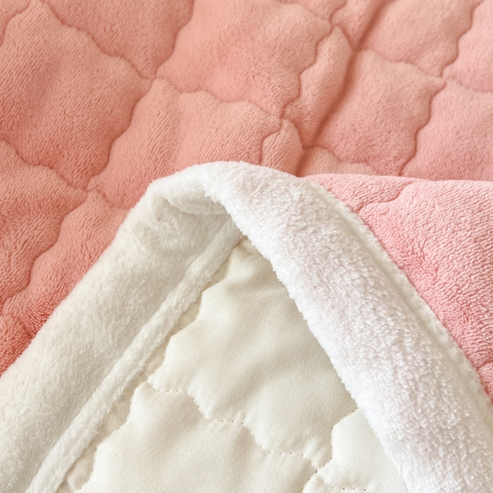 91家纺网 家纺一手货源 找家纺 川悦生活2025 新款A类印花牛奶绒床垫加厚绒保暖床护垫 吉木-甜心