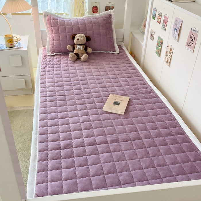 91家纺网 家纺一手货源 找家纺 川悦生活2025 新款A类印花牛奶绒床垫加厚绒保暖床护垫 吉木-香芋