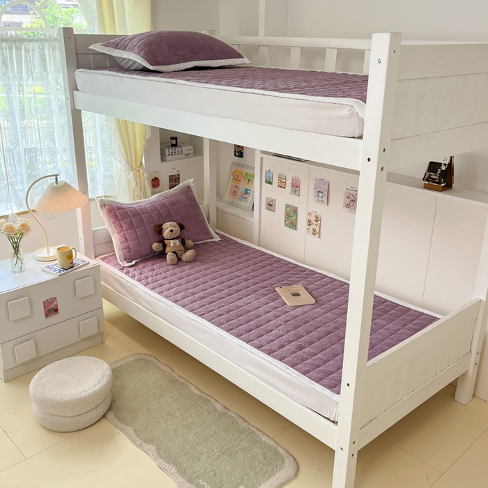 91家纺网 家纺一手货源 找家纺 川悦生活2025 新款A类印花牛奶绒床垫加厚绒保暖床护垫 吉木-香芋