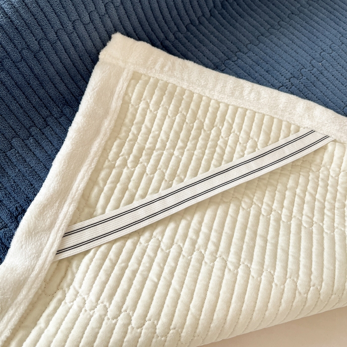 91家纺网 家纺一手货源 找家纺 川悦生活2025 新款A类印花牛奶绒床垫加厚绒保暖床护垫 晴空-深蓝