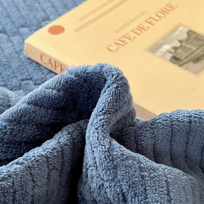 91家纺网 家纺一手货源 找家纺 川悦生活2025 新款A类印花牛奶绒床垫加厚绒保暖床护垫 晴空-深蓝