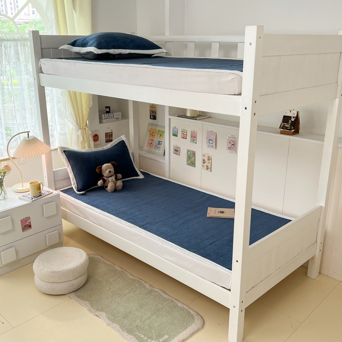 91家纺网 家纺一手货源 找家纺 川悦生活2025 新款A类印花牛奶绒床垫加厚绒保暖床护垫 晴空-深蓝