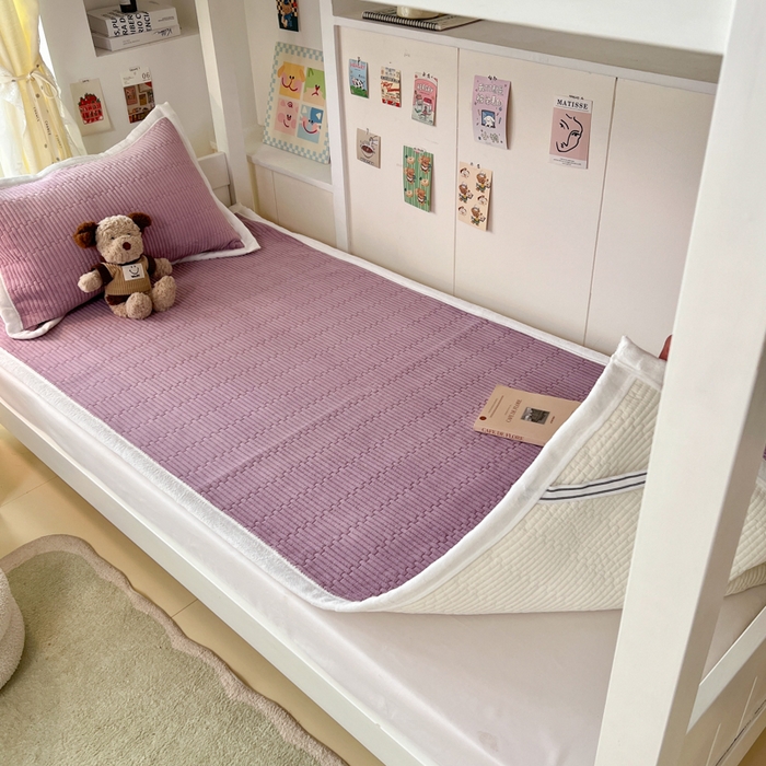 91家纺网 家纺一手货源 找家纺 川悦生活2025 新款A类印花牛奶绒床垫加厚绒保暖床护垫 晴空-香芋