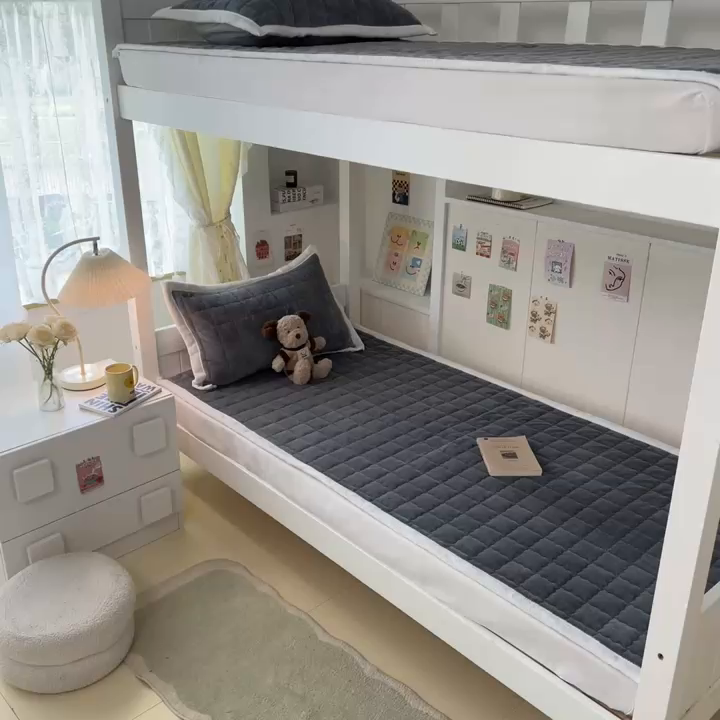 91家纺网 家纺一手货源 找家纺 川悦生活2025 新款A类印花牛奶绒床垫加厚绒保暖床护垫 吉木-暖灰