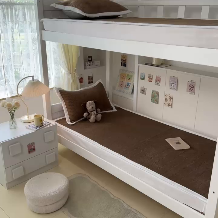 91家纺网 家纺一手货源 找家纺 川悦生活2025 新款A类印花牛奶绒床垫加厚绒保暖床护垫 晴空-暖咖