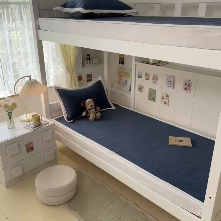 91家纺网 家纺一手货源 找家纺 川悦生活2025 新款A类印花牛奶绒床垫加厚绒保暖床护垫 晴空-深蓝