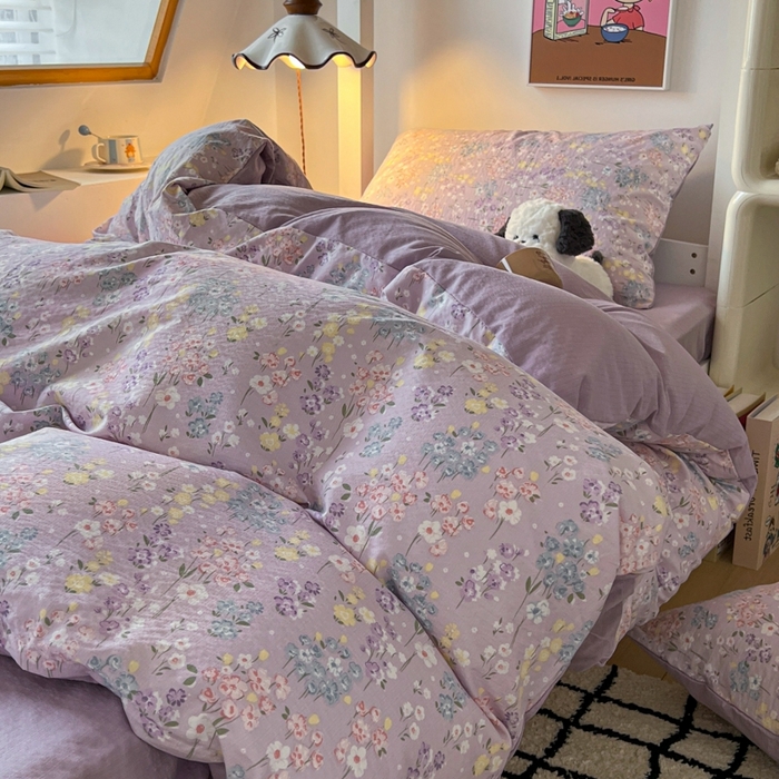 91家纺网 家纺一手货源 找家纺 妖妖家纺2025云感双层纱学生三件套 春藤语