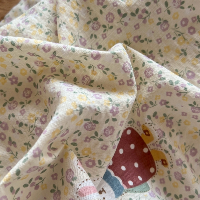 91家纺网 家纺一手货源 找家纺 妖妖家纺2025云感双层纱学生三件套 花点兔