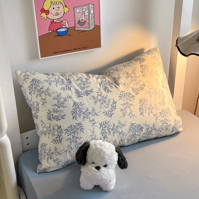 91家纺网 家纺一手货源 找家纺 妖妖家纺2025云感双层纱学生三件套 兰亭叙