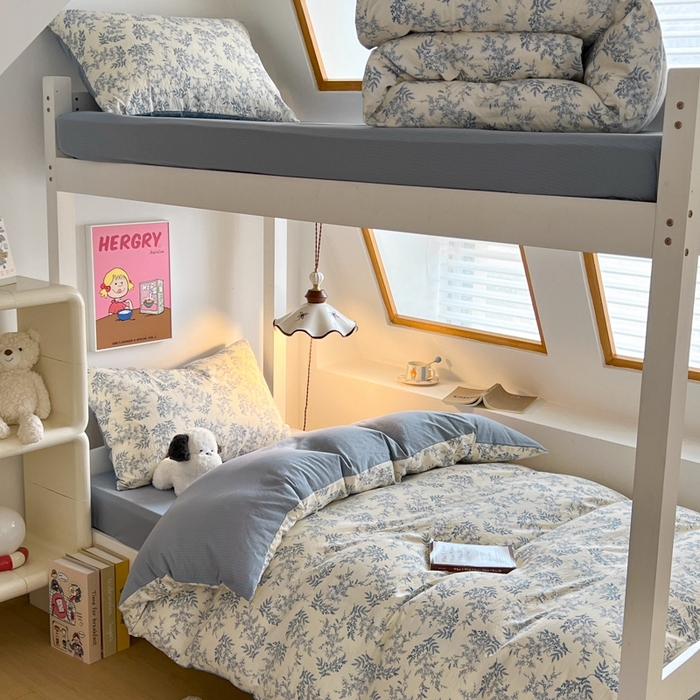 91家纺网 家纺一手货源 找家纺 妖妖家纺2025云感双层纱学生三件套 兰亭叙