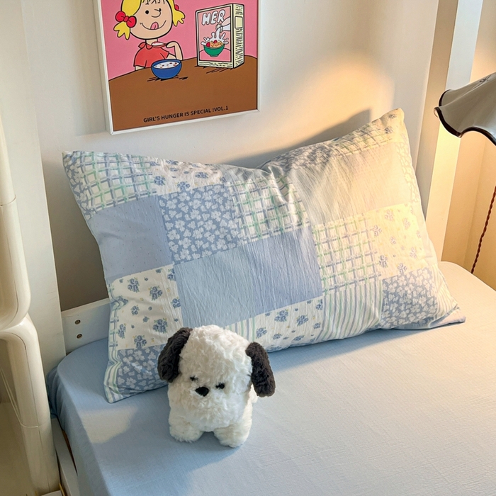 91家纺网 家纺一手货源 找家纺 妖妖家纺2025云感双层纱学生三件套 露华浓