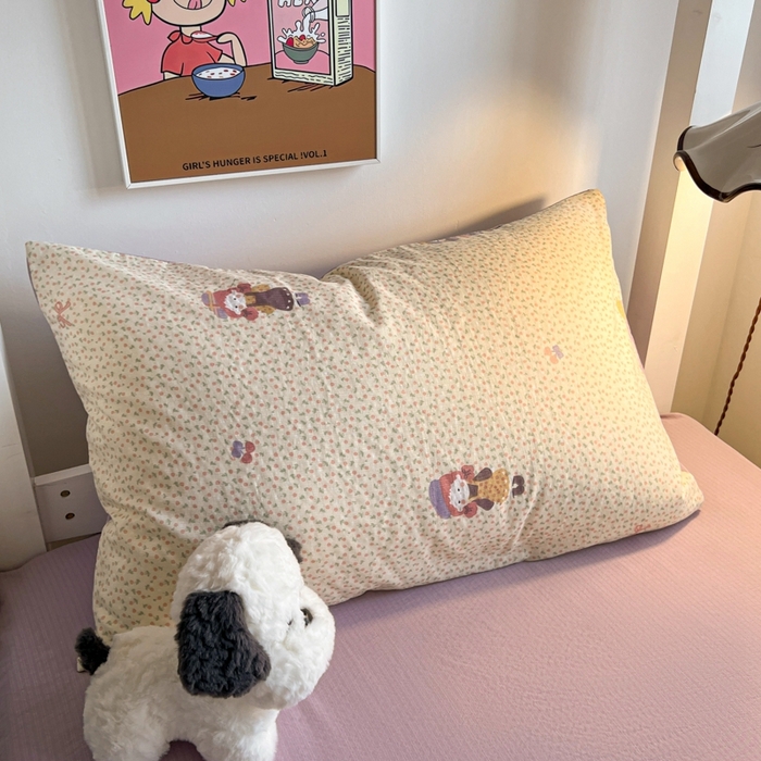 91家纺网 家纺一手货源 找家纺 妖妖家纺2025云感双层纱学生三件套 美美春游