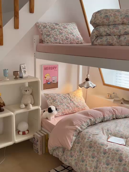 91家纺网 家纺一手货源 找家纺 妖妖家纺2025云感双层纱学生三件套 花影集