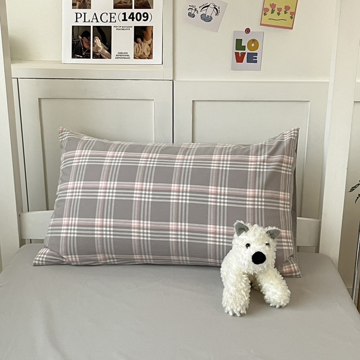 91家纺网 家纺一手货源 找家纺 ab家纺  2025新款40支A类水洗棉学生三件套 富士格-灰